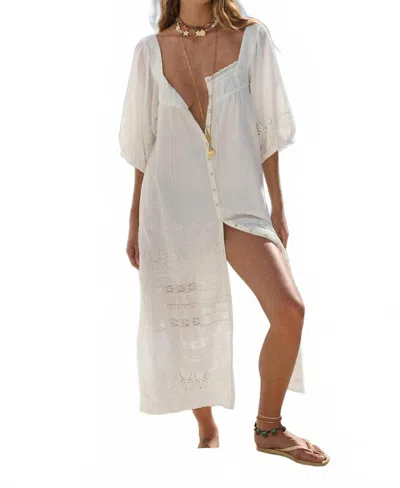 Spell Maiden Lace Midi Dress In Antique White In Multi