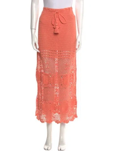 Pre-owned Spell Midi Length Skirt In Orange