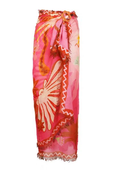Spell Oceana Travel Scarf Coral In Pink
