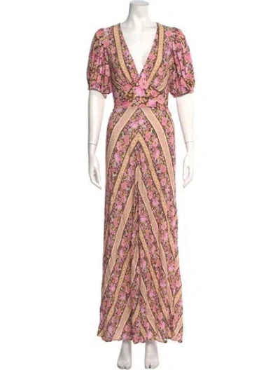 Pre-owned Spell Paisley Print Long Dress W/ Tags In Pink