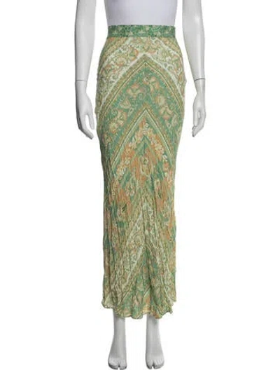 Pre-owned Spell Paisley Print Long Skirt In Green