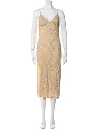 Pre-owned Spell Paisley Print Midi Length Dress In Multicolor