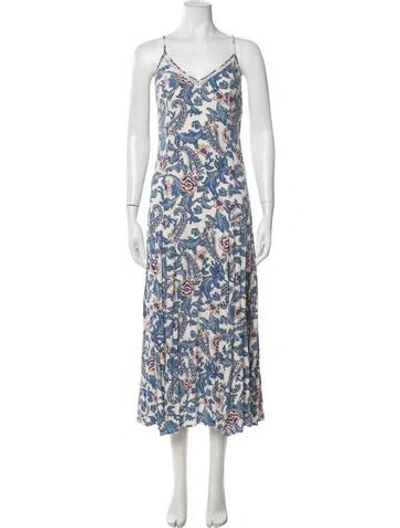Pre-owned Spell Paisley Print Midi Length Dress In Neutrals