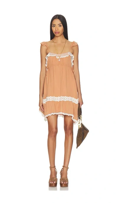 Spell Poison Peach Mini Dress In Ros