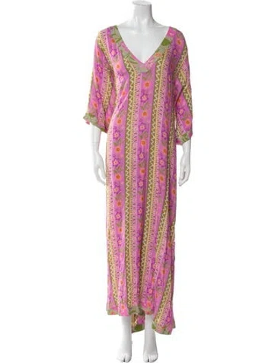 Pre-owned Spell Printed Long Dress In Multi