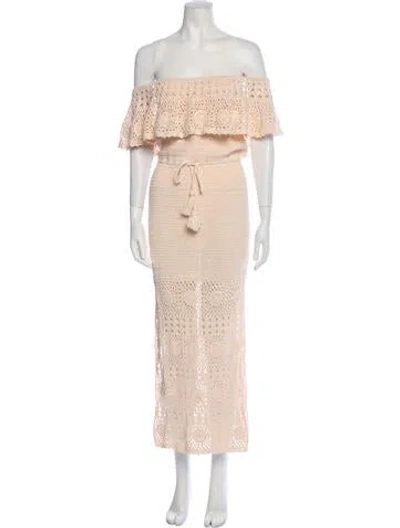 Pre-owned Spell Printed Long Dress In Neutral