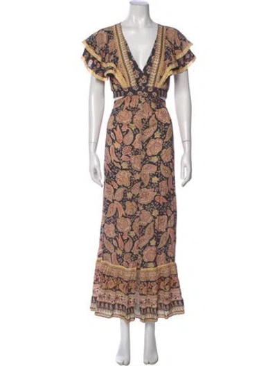 Pre-owned Spell Printed Long Dress In Neutral