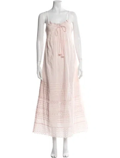 Pre-owned Spell Printed Long Dress In Pink
