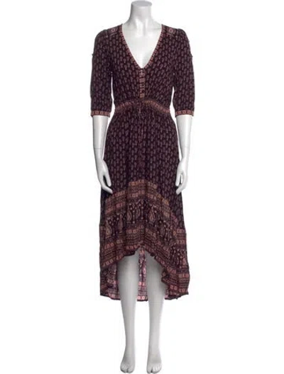 Pre-owned Spell Printed Long Dress In Purple