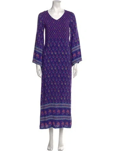 Pre-owned Spell Printed Midi Length Dress In Purple