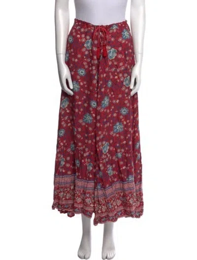 Pre-owned Spell Printed Midi Length Skirt In Red