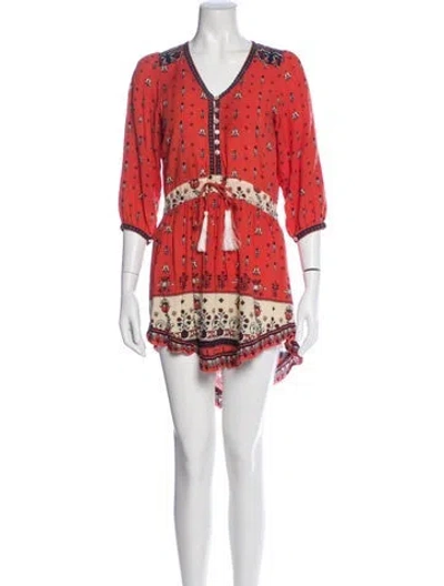 Pre-owned Spell Printed Mini Dress In Orange