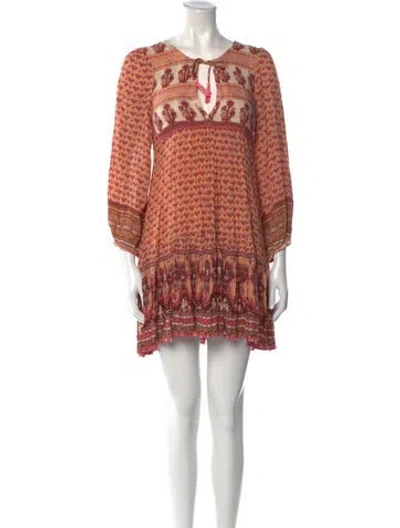 Pre-owned Spell Printed Mini Dress In Pink