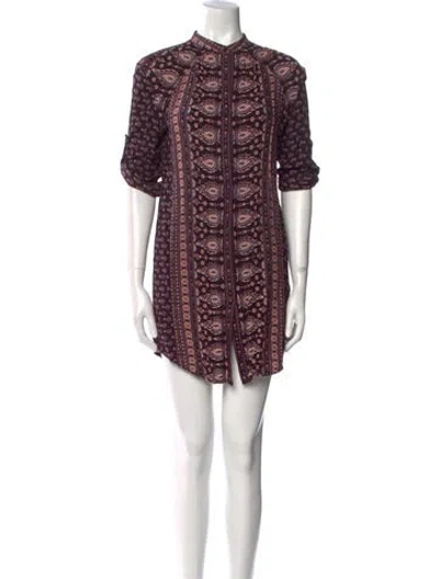 Pre-owned Spell Printed Mini Dress In Purple