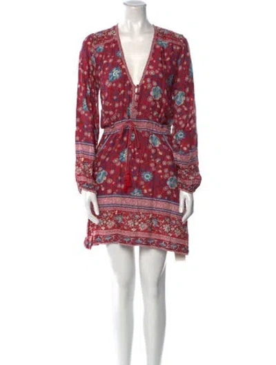 Pre-owned Spell Printed Mini Dress In Red