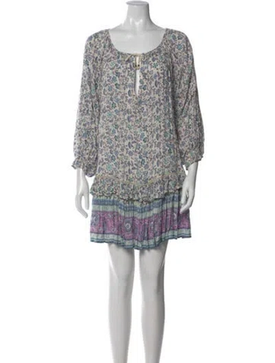Pre-owned Spell Printed Mini Dress In Silver