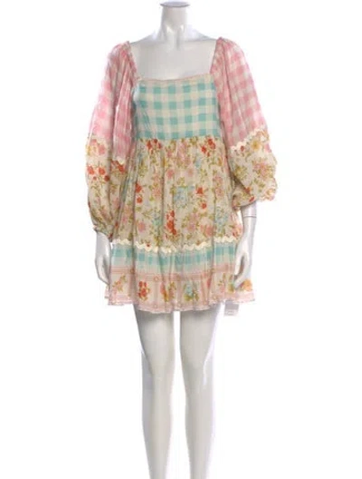 Pre-owned Spell Printed Mini Dress W/ Tags In Neutral