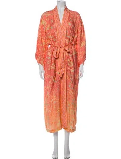 Pre-owned Spell Printed Robe W/ Tags In Orange