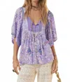 Spell Sannah Short Sleeve Blouse In Lavender In Purple