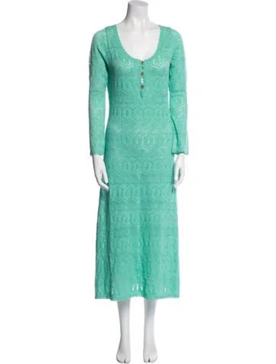 Pre-owned Spell Scoop Neck Long Dress W/ Tags In Green