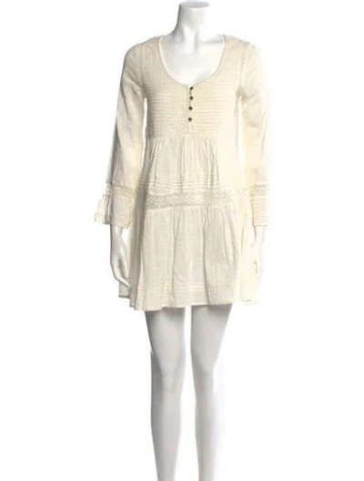 Pre-owned Spell Scoop Neck Mini Dress In Neutral