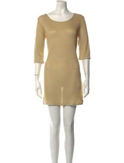 Pre-owned Spell Scoop Neck Mini Dress In Neutrals