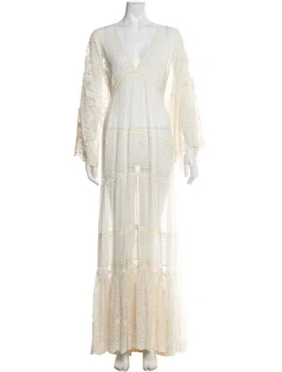 Pre-owned Spell Silk Long Dress W/ Tags In Neutrals