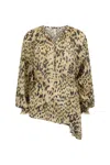 Spell Snow Leopard Blouse In Brown