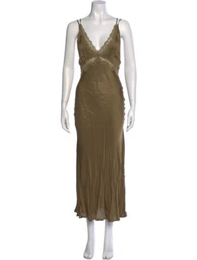 Pre-owned Spell Square Neckline Long Dress W/ Tags In Green