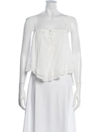 Pre-owned Spell Square Neckline Sleeveless Crop Top In Neutrals