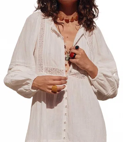 Spell Stevie Lace Boho Mini Dress In Camellia In White