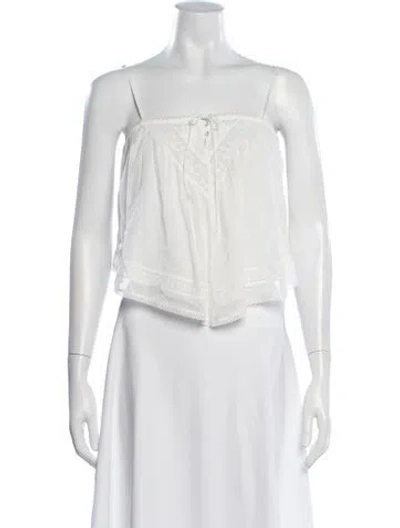 Pre-owned Spell Strapless Crop Top W/ Tags In Neutrals