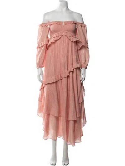 Pre-owned Spell Striped Long Dress In Pink