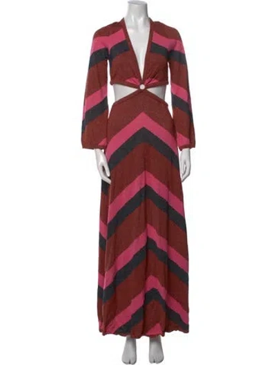 Pre-owned Spell Striped Long Dress W/ Tags In Red