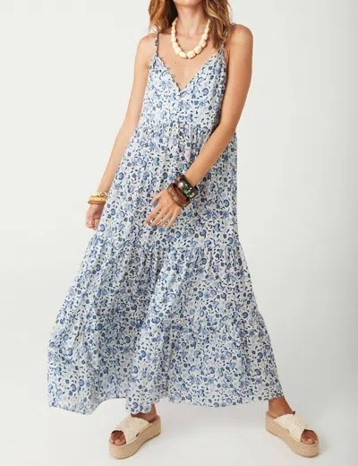Spell Sunshine Bandit Strappy Gown In Chambray In Blue