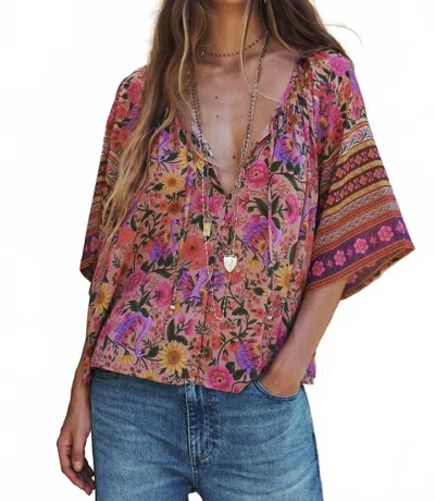 Spell Swan Lake Short Sleeve Blouse In Lilac Rose In Pink