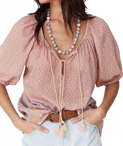 Spell Sweet Nothings Short Sleeve Blouse In Sugar Plum In Pink