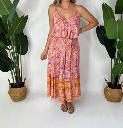 Spell Village Strappy Maxi Dress Sunrise In Multi