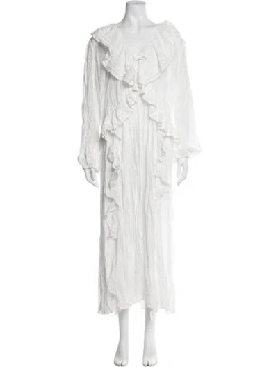 Pre-owned Spell V-neck Long Dress In White