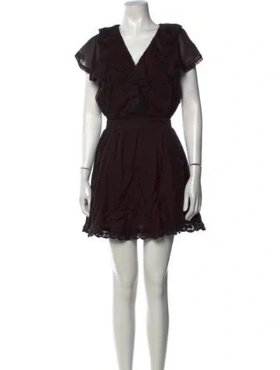 Pre-owned Spell V-neck Mini Dress In Black
