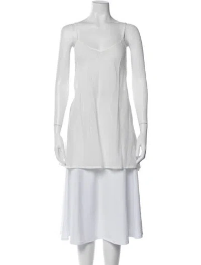 Pre-owned Spell V-neck Sleeveless Tunic In White