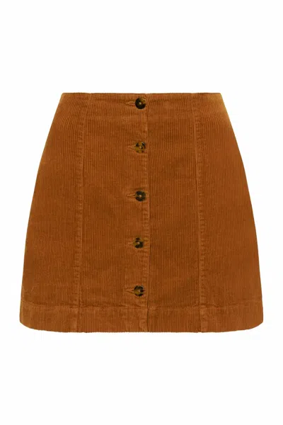 Spell Women's Faye Corduroy Mini Skirt In Caramel In Brown