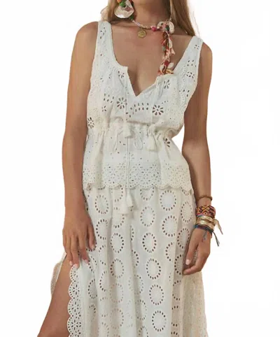 Spell Yaya Lace Cami In Antique White In Sand