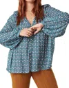 Spell Yellow Rose Blouse In Cornflower In Blue