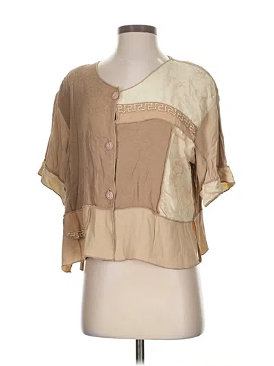 Pre-owned Spencer Alexis Short Sleeve Blouse In Brown