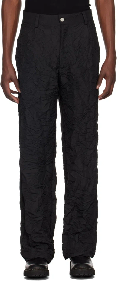 Spencer Badu Black Crinkled Trousers