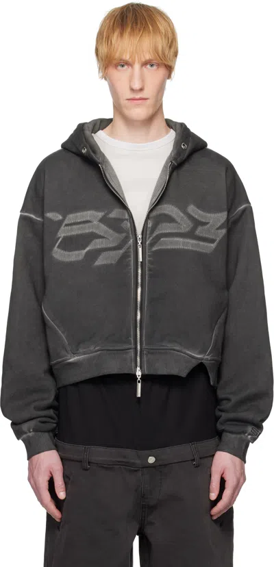 Spencer Badu Black Dyed Zipped Hoodie