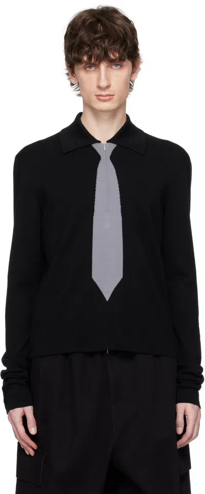 Spencer Badu Black Knitted Uniform Polo