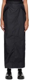 Spencer Badu Black Layered Midi Skirt In Black