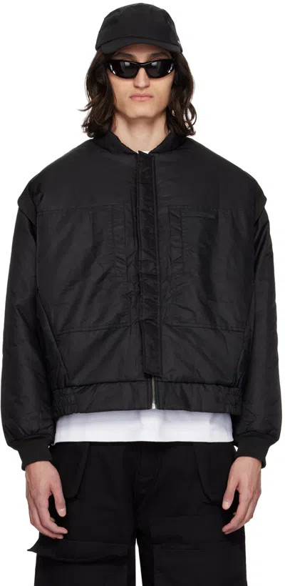 Spencer Badu Black Pulledback Bomber Jacket